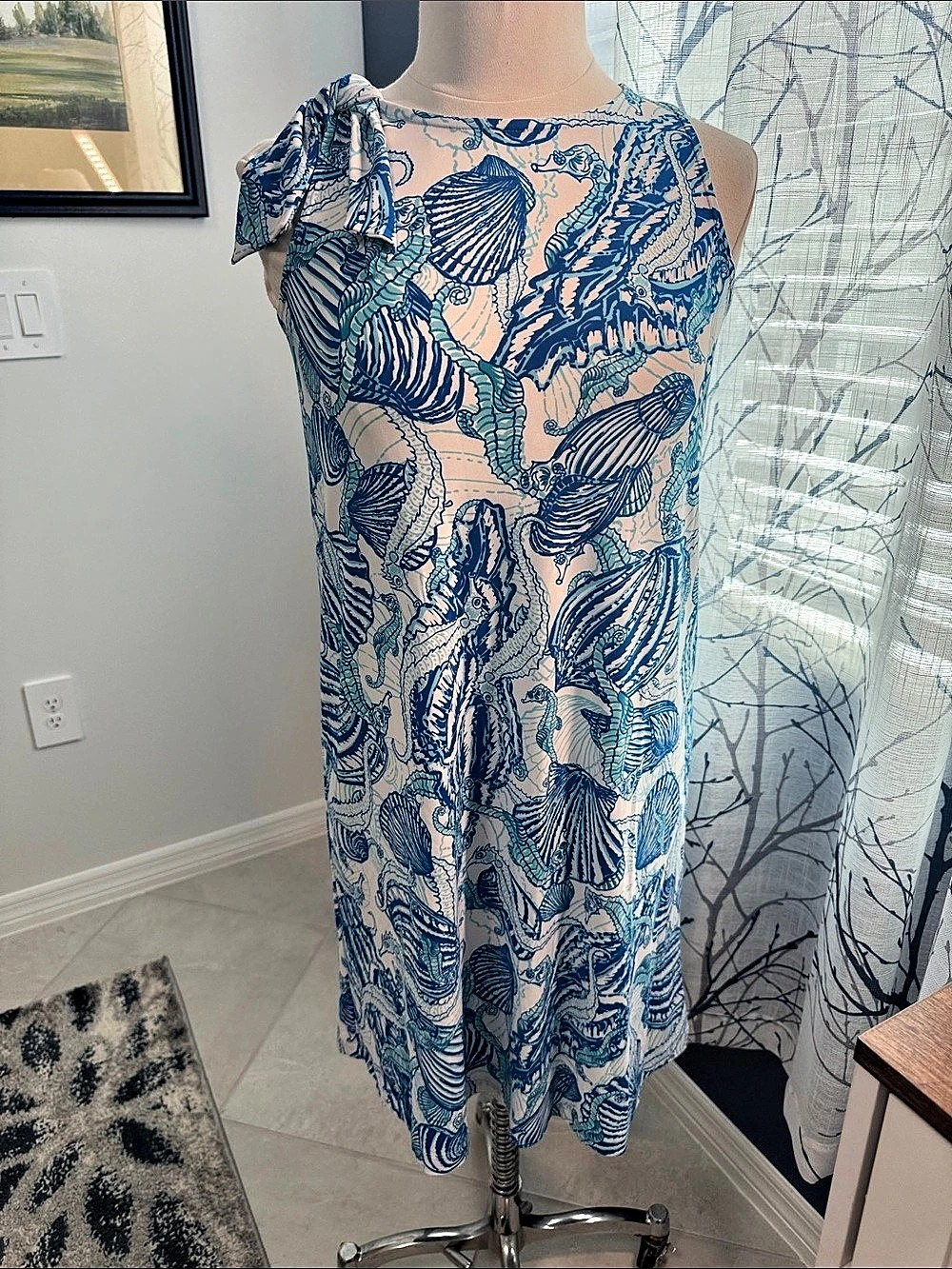 Pappagallo-  Dress Blue & white Shift Dress Size 4 NWT